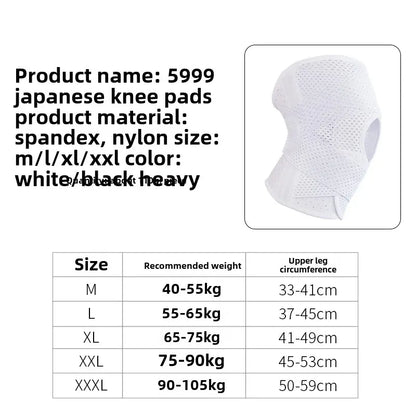 Black and white adjustable open patella knee support sleeves on white background