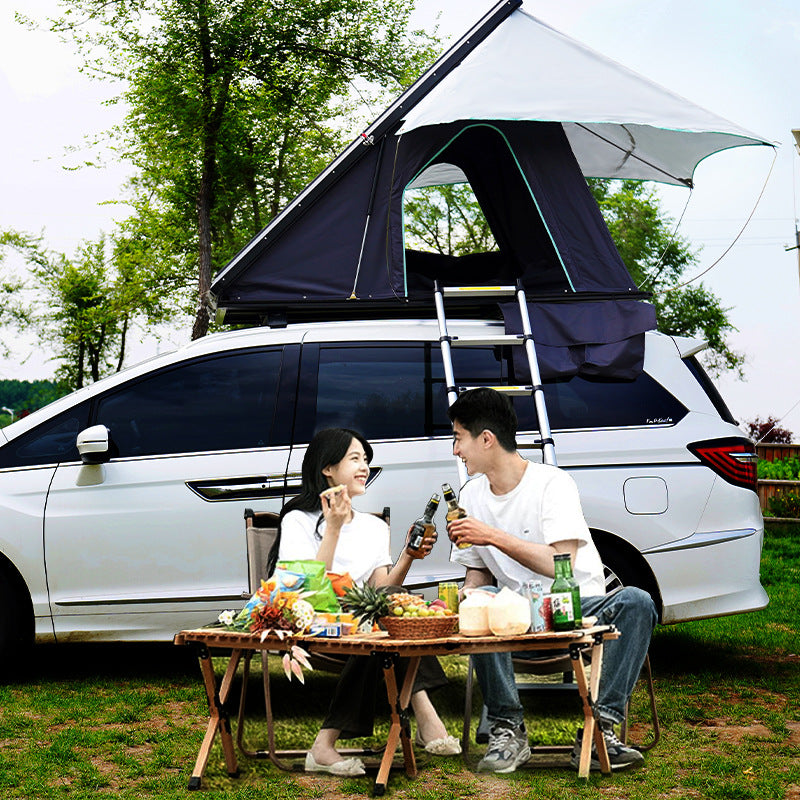 Outdoor Hard Shell Car Rooftop Tent Camping Travel Car Roof Tent Aluminum Shell Triangle Roof Tent