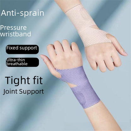 Pink thumb wrist brace with adjustable wrap fit and slim profile