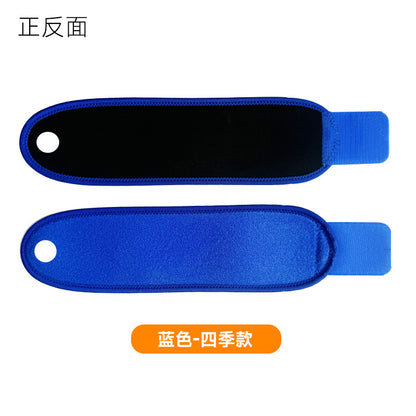 Adjustable thumb wrist brace shown from two angles with wraparound shape