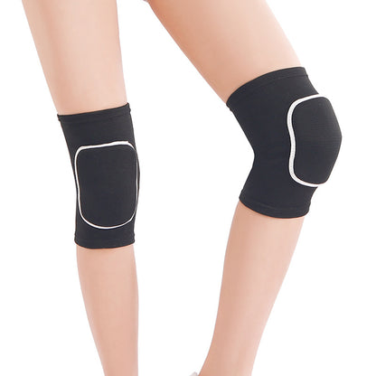 Gray padded knee support sleeve pair with white trim