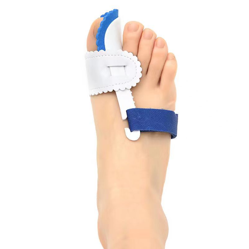 Adjustable toe support brace shown in retail packaging