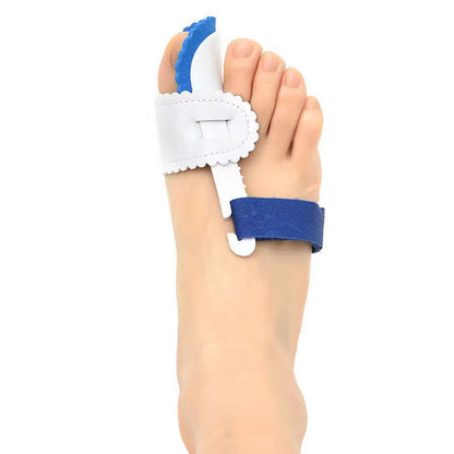 Adjustable toe support brace shown in retail packaging