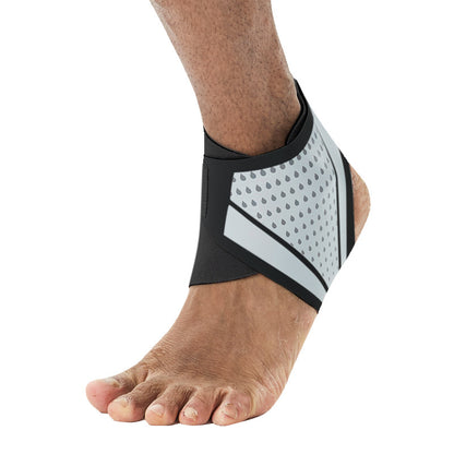 Gray ankle support brace wrap with low-profile fit