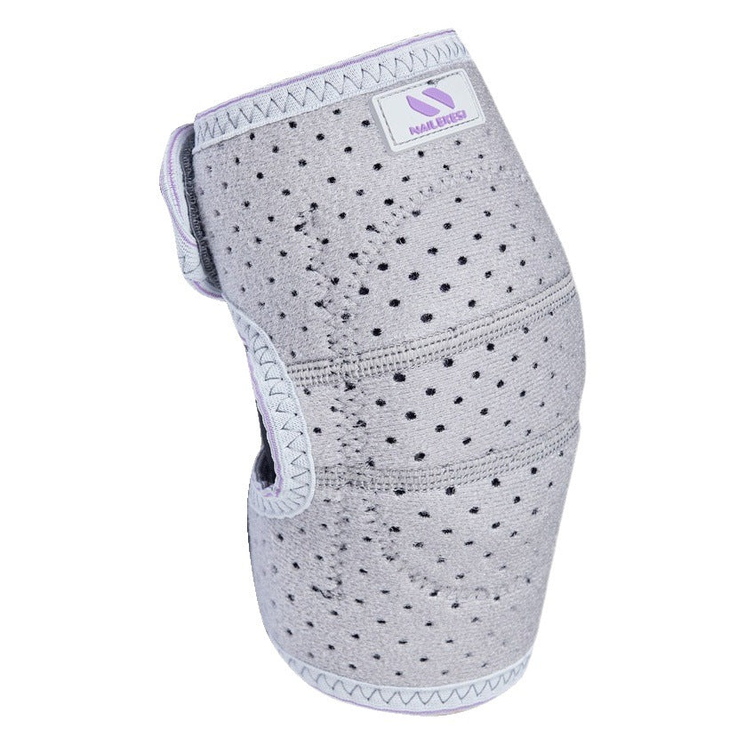 Kids adjustable elbow pad in grey purple with padded breathable fabric