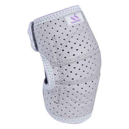 Kids adjustable elbow pad in grey purple with padded breathable fabric