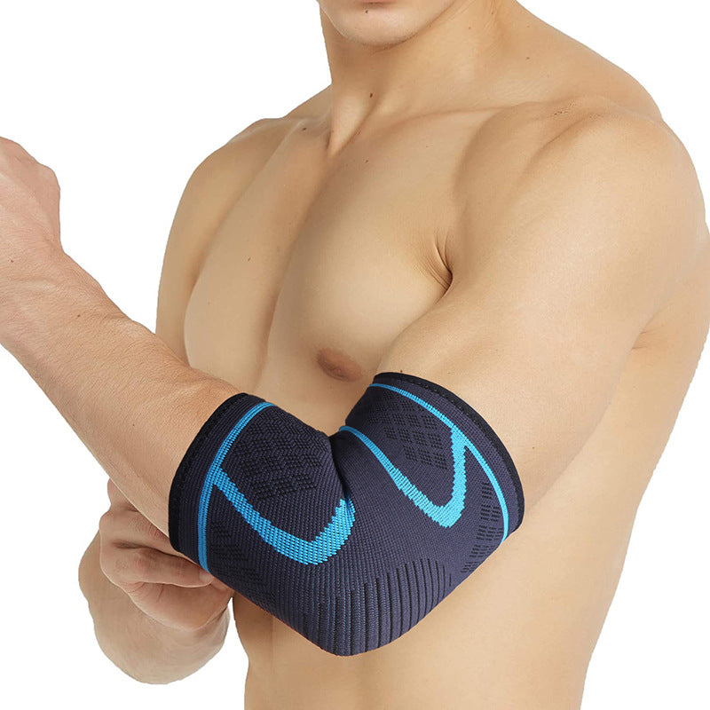 Elbow support sleeve worn on arm showing close fit and coverage