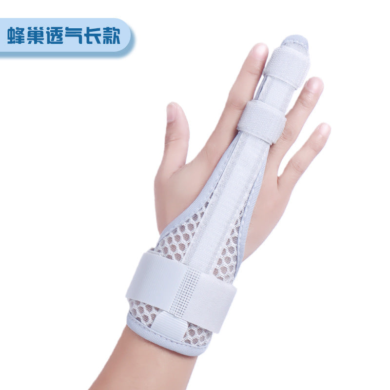 Front view of adjustable thumb brace on white background
