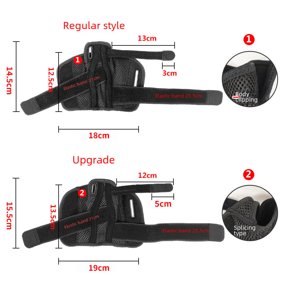 Regular and Upgrade thumb wrist brace style comparison
