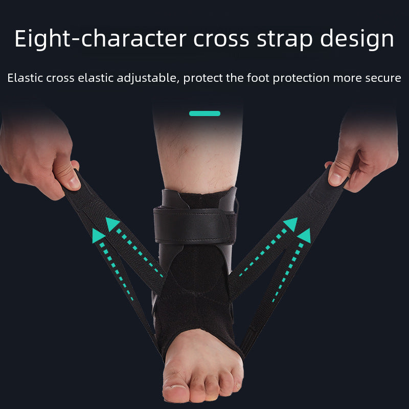 Ankle brace with cross straps and splint support structure