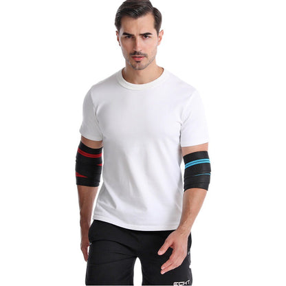 Adjustable compression elbow support wraps worn on both arms