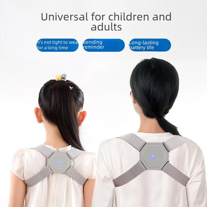 Gray LCD posture corrector brace showing display-focused model option