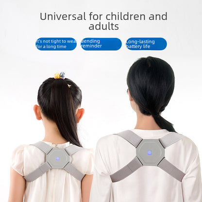 Gray LCD posture corrector brace showing display-focused model option