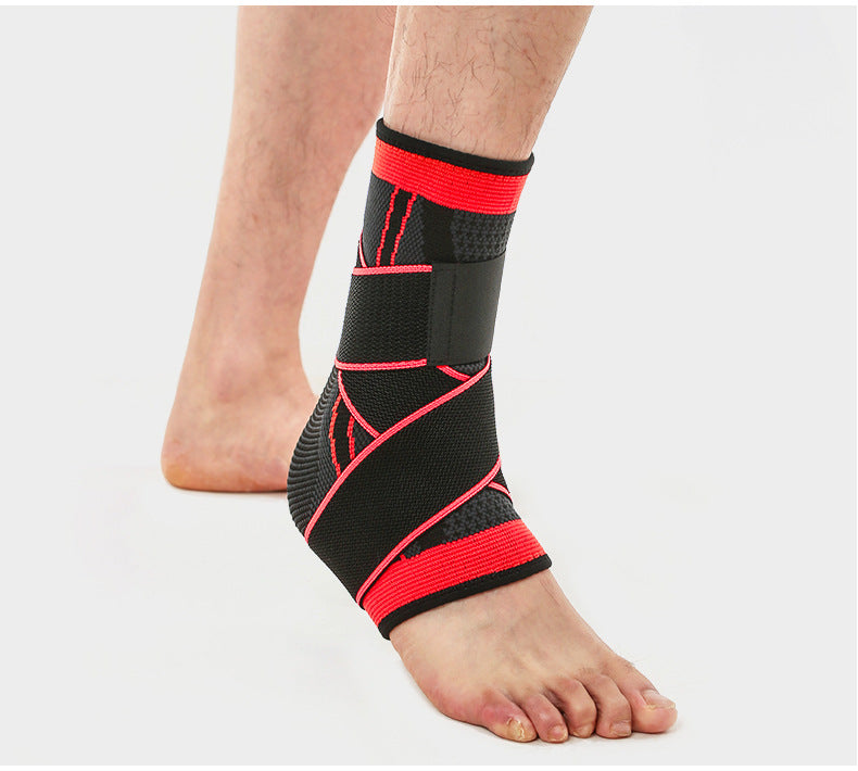 Ankle brace worn during active outdoor movement showing general support styling