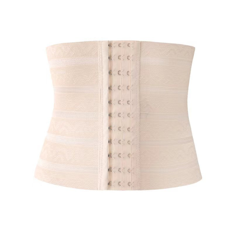 Black waist support band with multi-row hook closure