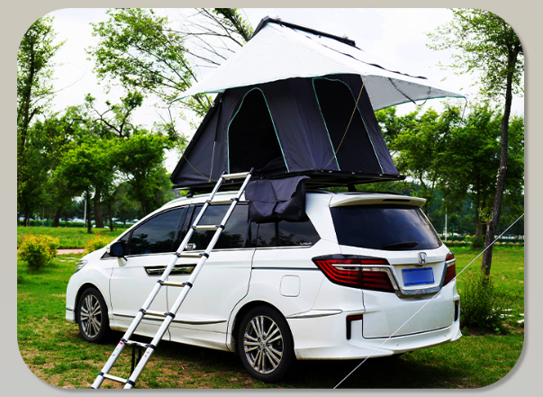 Outdoor Hard Shell Car Rooftop Tent Camping Travel Car Roof Tent Aluminum Shell Triangle Roof Tent