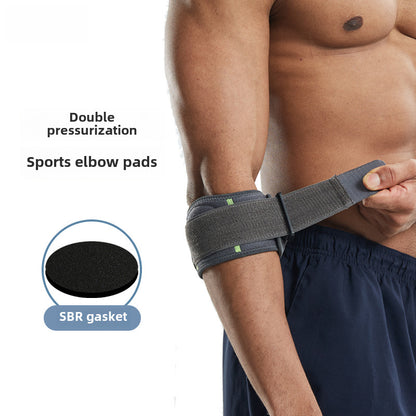 Elbow support brace detail view showing padded area and strap layout
