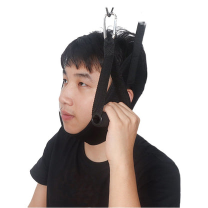 Close-up view of black support strap material and adjustable fastening details