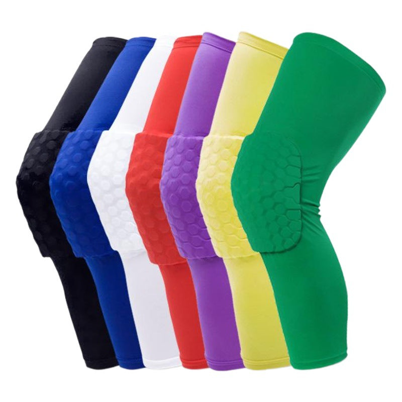Color lineup of pull-on honeycomb knee support sleeves