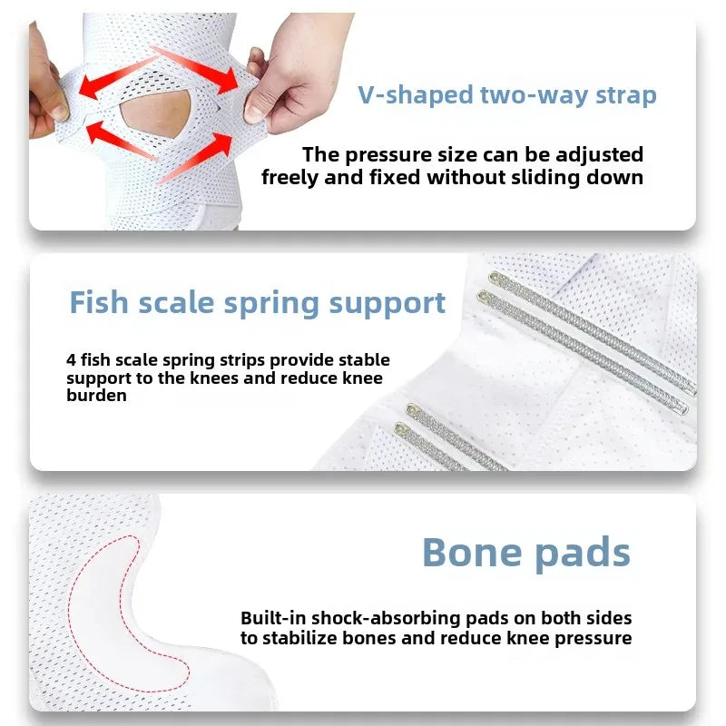 Black and white breathable knee support sleeves product image