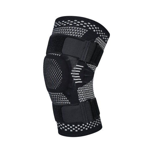 Knee support braces in multiple color options on a white background
