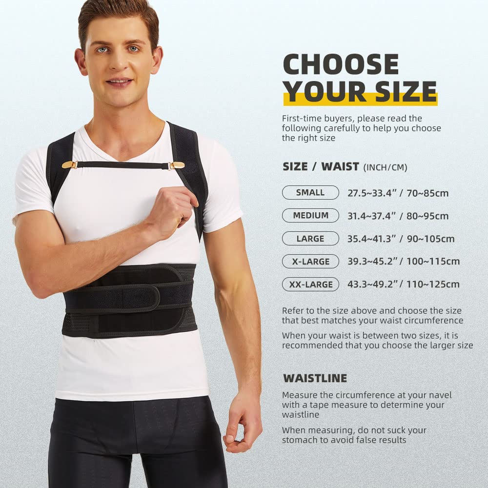 Back support belt Waist pain relief shoulder belt Plus size (waist