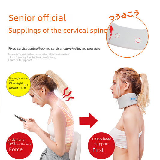 Light blue breathable adjustable neck support brace with soft padded design