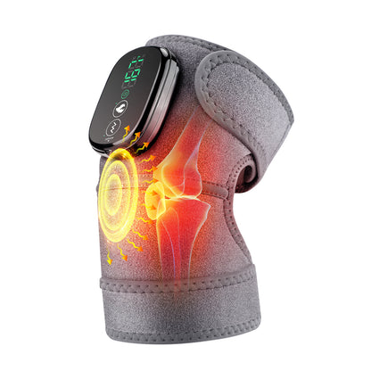 Gray rechargeable heated support brace with adjustable wrap and controller