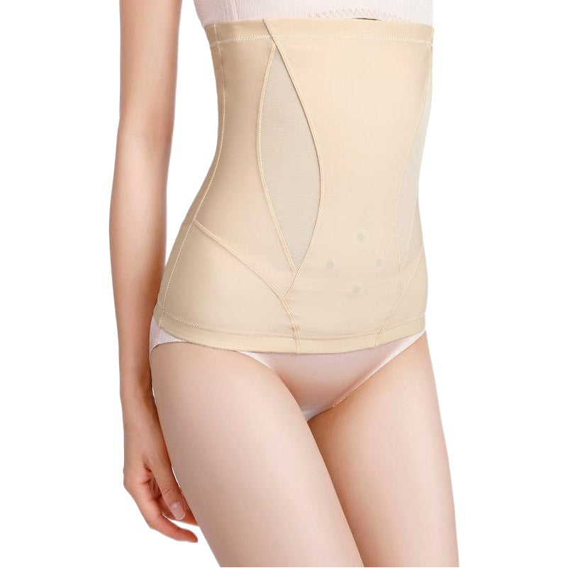 Postpartum belly support belt worn on body to show fit and high-waist coverage