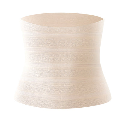 Black belly support band open view with center closure detail