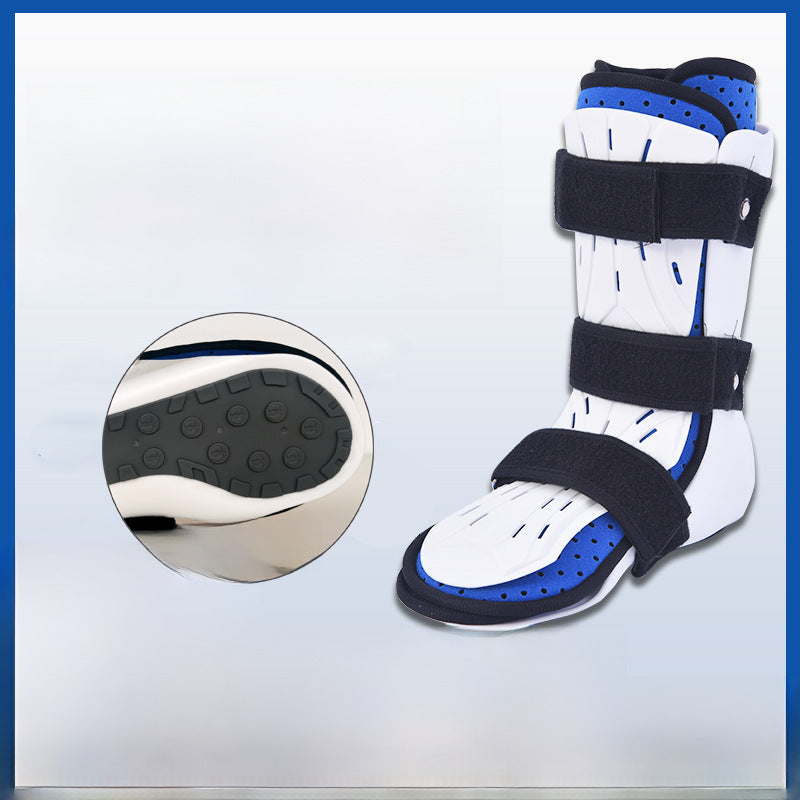 Left side ankle foot support brace with front guard plate and anti-slip sole