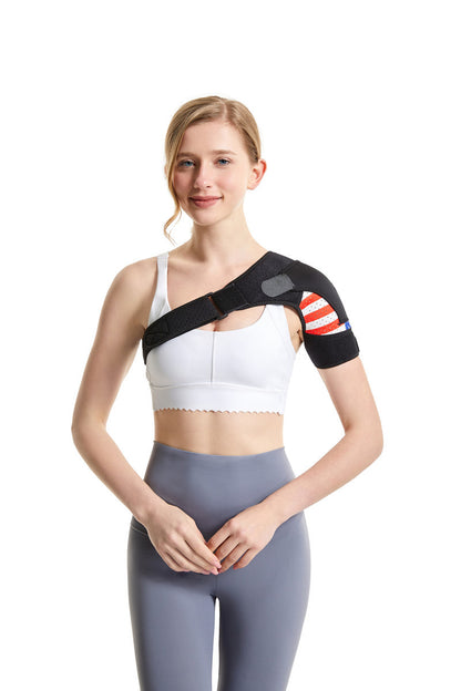 Open view of shoulder support brace showing overall shape and wrap design