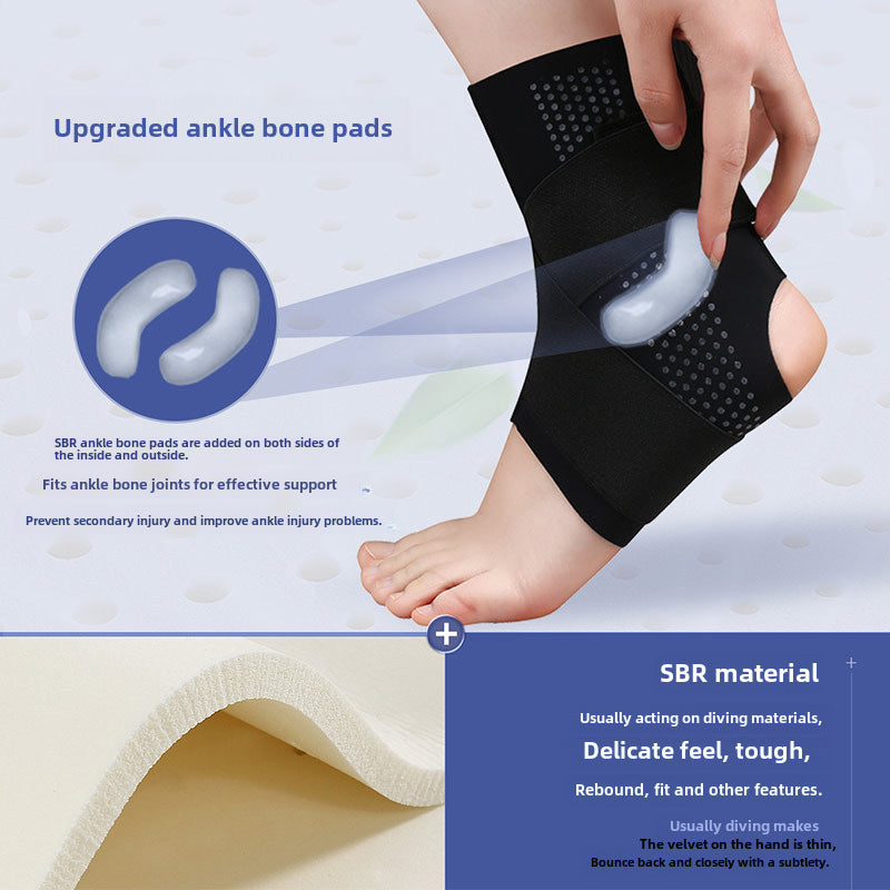 Breathable ankle support wrap with wrap closure and low-profile design