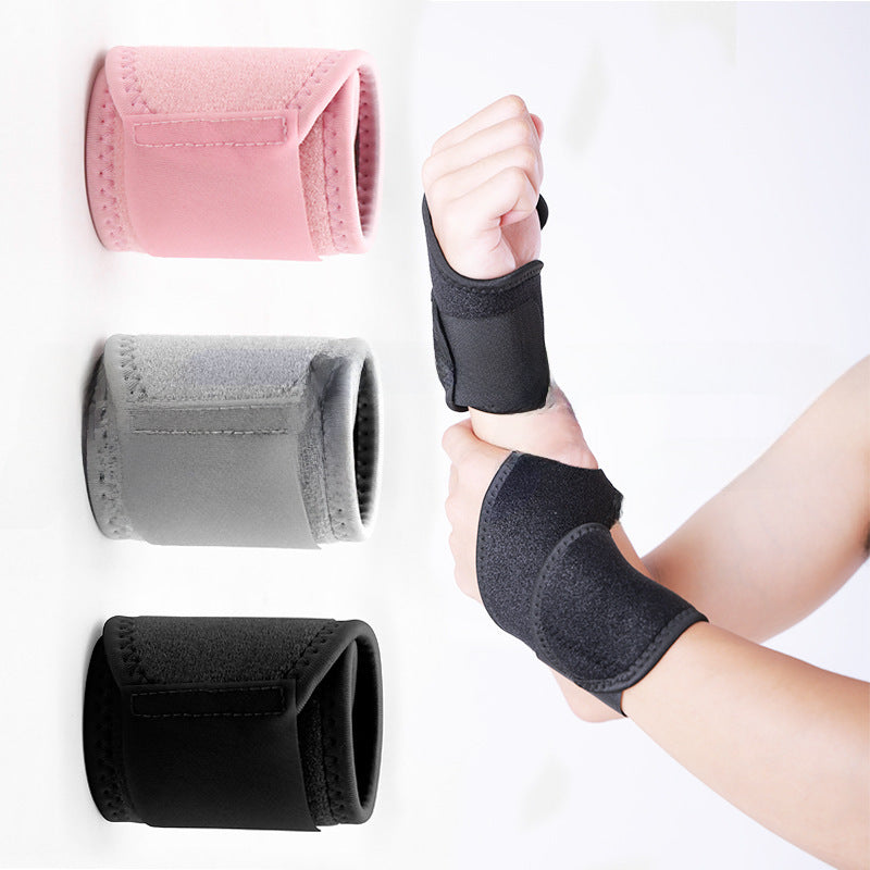 Adjustable wrist brace support sleeve in black gray and pink