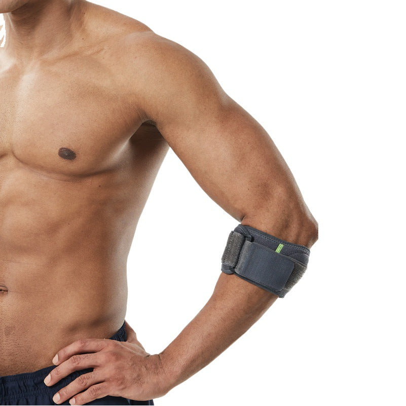 Adjustable elbow support brace worn on the arm showing elbow placement and fit