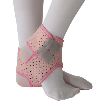 Open-heel ankle support brace showing wrap coverage and support area