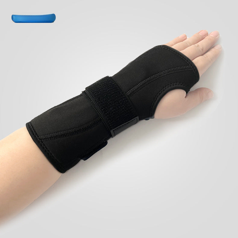 Front view of thumb wrist brace showing strap adjustment details