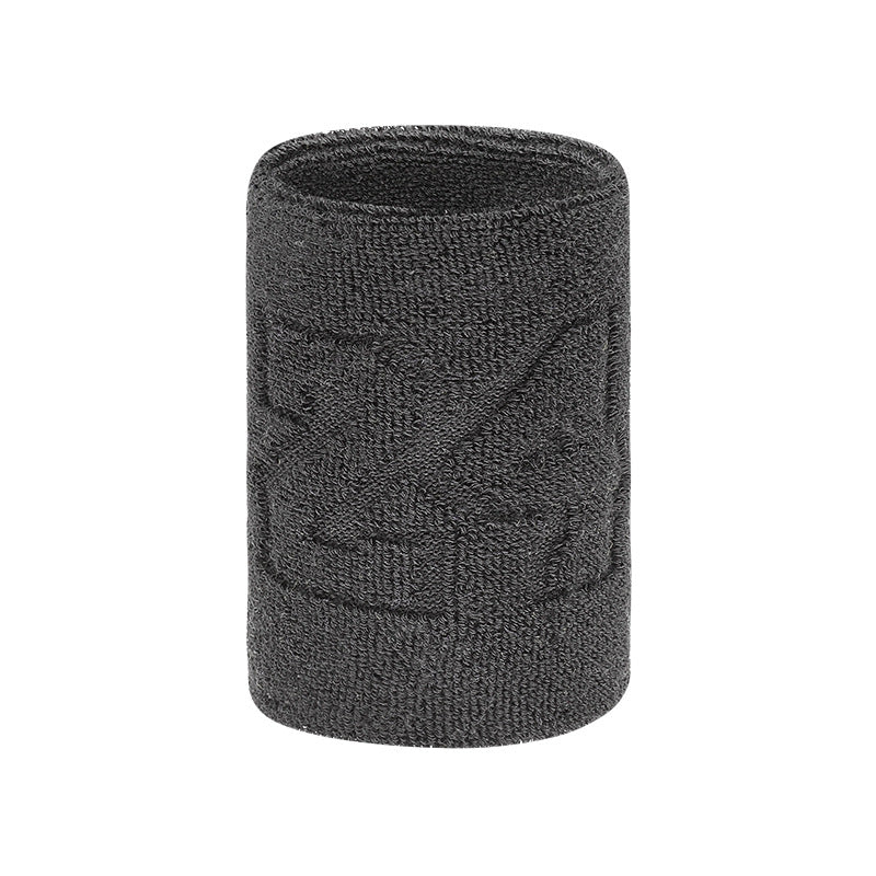 White cotton terry wrist support sweatband