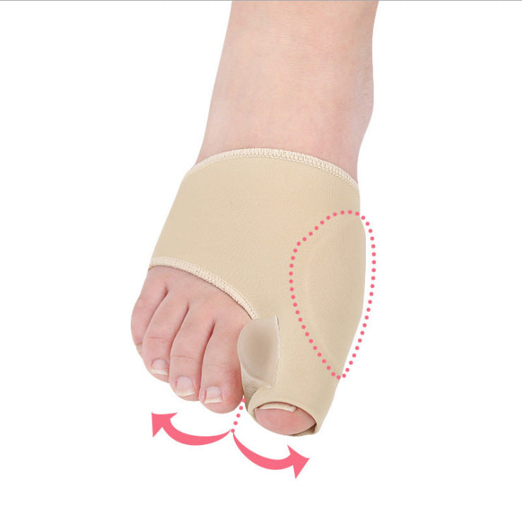 Angled side view of silicone toe separator support sleeve for forefoot wear