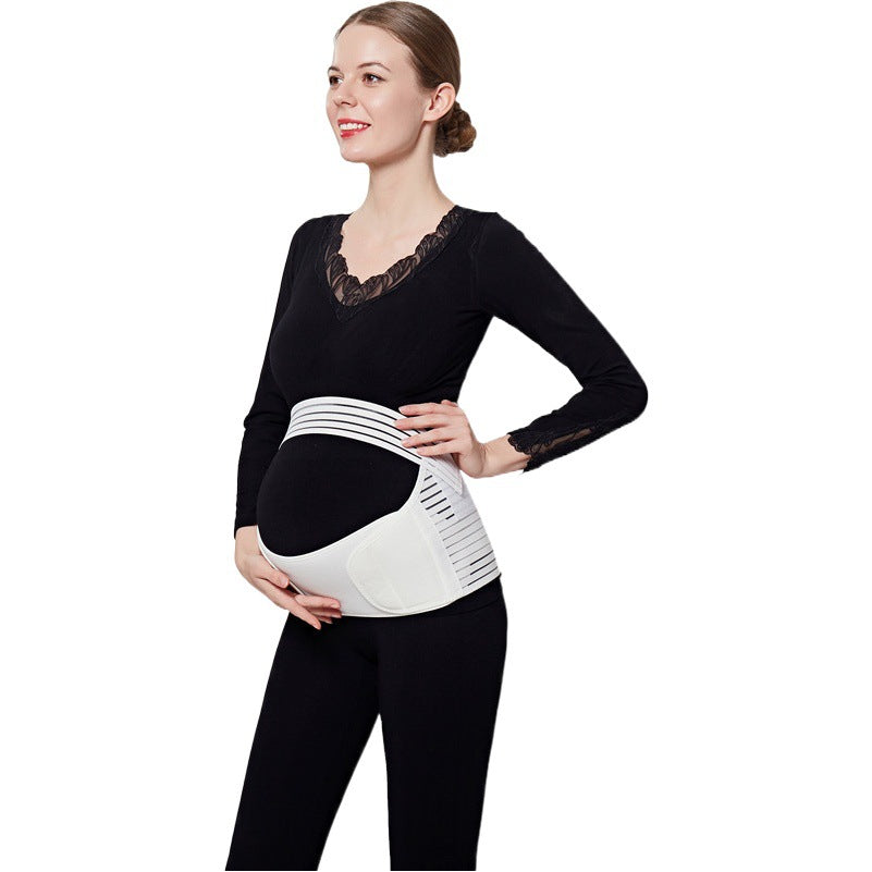 Orange maternity support belt showing side and front support coverage