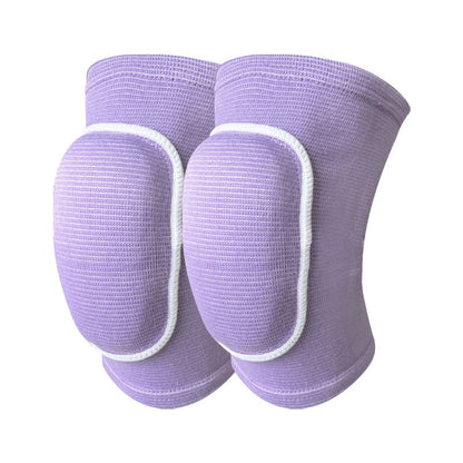 Blue padded knee pads on white background