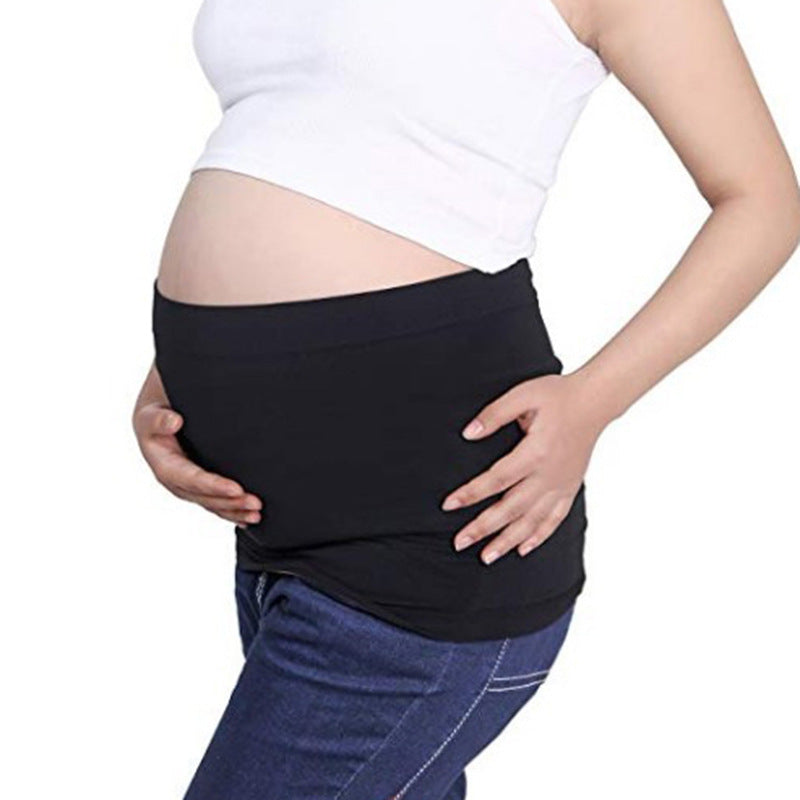 Alternate side view of black maternity support belt for daily wear