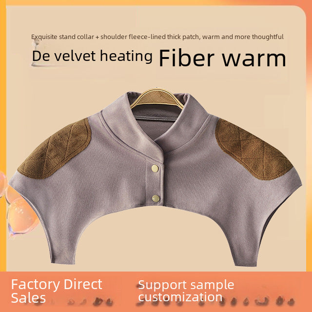 Purple thermal shoulder support warmer with stand collar