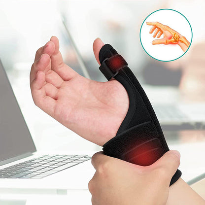 Thumb wrist brace highlighting built-in metal splint support structure