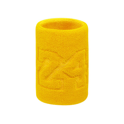 Golden yellow cotton terry wrist support sweatband