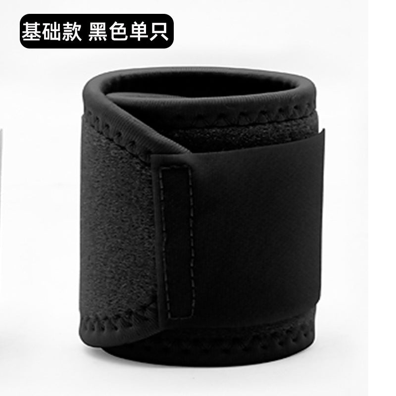 Adjustable wrist support sleeve in black with wrap fit