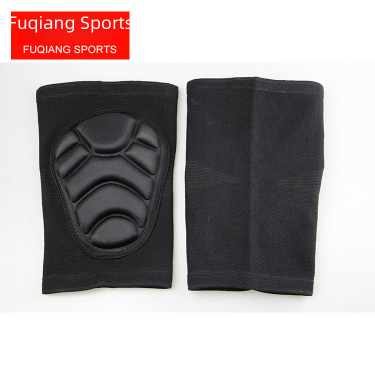 Close-up of foam padding structure and stitched edge detail on black support sleeve