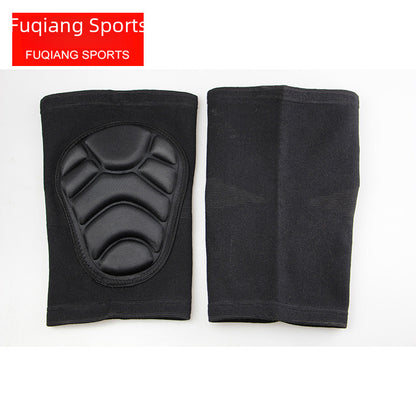 Close-up of foam padding structure and stitched edge detail on black support sleeve