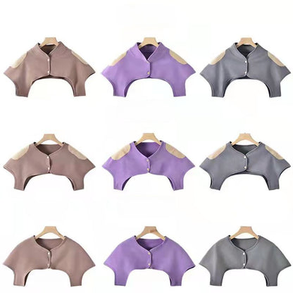 Thermal shoulder support warmer shown in multiple colors and style options