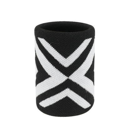 Breathable wrist support sleeve in yellow and purple patterned knit